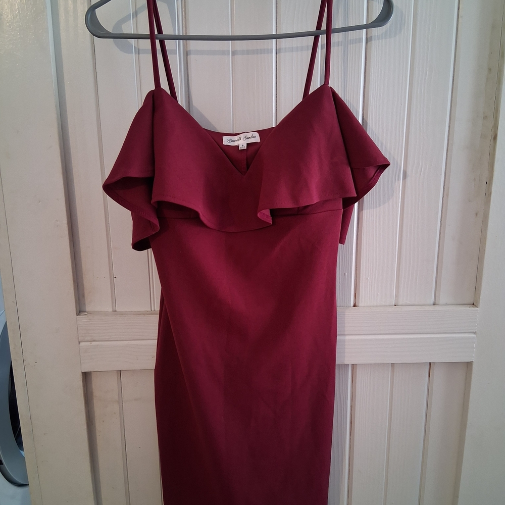 Emerald Sundae Off-Shoulder Dress with Ruffle